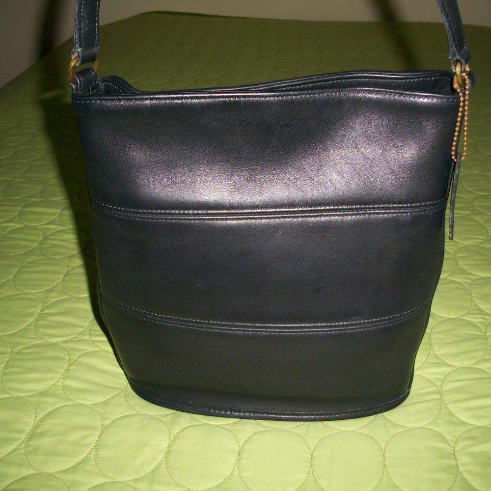 Coach Vintage Dark Blue Tribeca Shopper /Crossbody Bag - Picture 6 of 15
